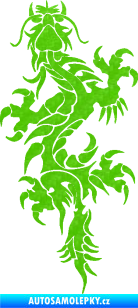 Samolepka Dragon 050 levá 3D karbon zelený kawasaki
