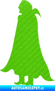Samolepka Drákula 001 levá upír 3D karbon zelený kawasaki