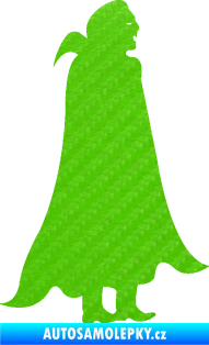 Samolepka Drákula 001 pravá upír 3D karbon zelený kawasaki