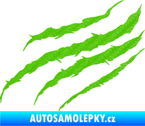 Samolepka Drápanec 001 levá 3D karbon zelený kawasaki