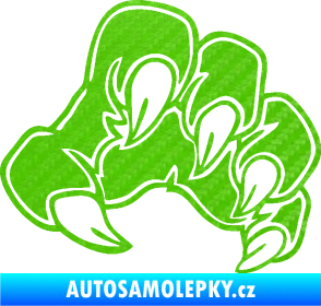 Samolepka Drápy 001 pravá 3D karbon zelený kawasaki