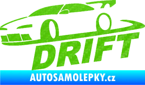 Samolepka Drift 002 3D karbon zelený kawasaki