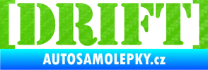 Samolepka Drift 003 nápis 3D karbon zelený kawasaki