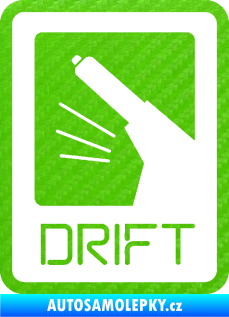 Samolepka Drift 004 3D karbon zelený kawasaki