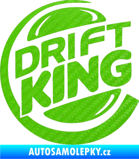 Samolepka Drift king 3D karbon zelený kawasaki