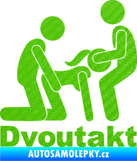 Samolepka Dvoutakt pravá 3D karbon zelený kawasaki