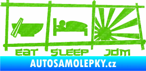 Samolepka Eat sleep JDM 3D karbon zelený kawasaki