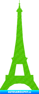 Samolepka Eifelova věž 001 3D karbon zelený kawasaki
