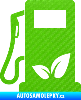 Samolepka Elektro auto 001 levá symbol eko čerpací stanice 3D karbon zelený kawasaki