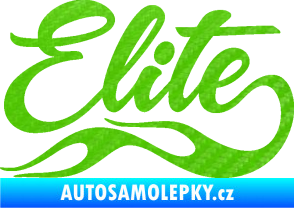 Samolepka Elite nápis 3D karbon zelený kawasaki