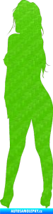 Samolepka Erotická žena 020 levá 3D karbon zelený kawasaki