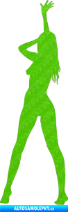 Samolepka Erotická žena 021 levá 3D karbon zelený kawasaki