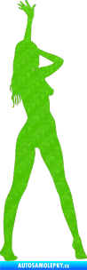 Samolepka Erotická žena 021 pravá 3D karbon zelený kawasaki