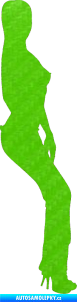 Samolepka Erotická žena 023 pravá 3D karbon zelený kawasaki