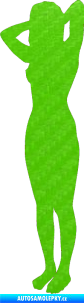 Samolepka Erotická žena 024 levá 3D karbon zelený kawasaki