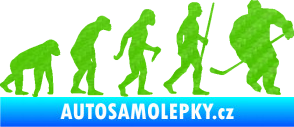 Samolepka Evoluce 003 hokej pravá 3D karbon zelený kawasaki