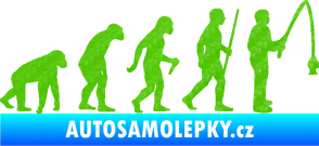 Samolepka Evoluce 005 rybář pravá 3D karbon zelený kawasaki