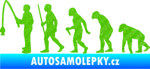 Samolepka Evoluce 005 rybář levá 3D karbon zelený kawasaki