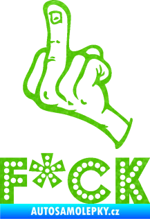 Samolepka F*CK 002  nápis  3D karbon zelený kawasaki