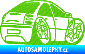 Samolepka Fiat Bravo karikatura pravá 3D karbon zelený kawasaki