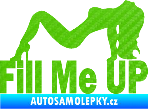 Samolepka Fill me up  3D karbon zelený kawasaki