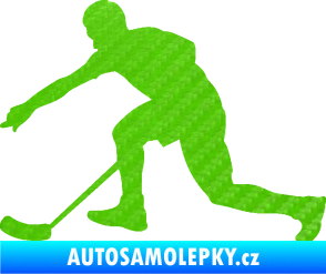 Samolepka Florbal 005 levá 3D karbon zelený kawasaki