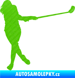 Samolepka Florbal 006 pravá  3D karbon zelený kawasaki