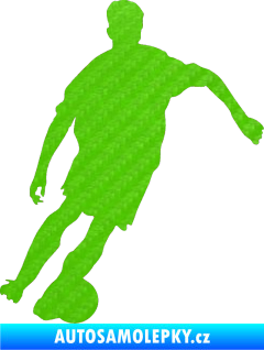 Samolepka Fotbalista 001 pravá 3D karbon zelený kawasaki