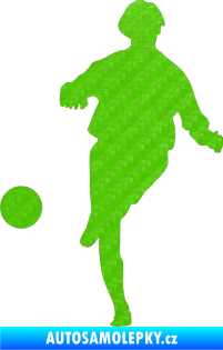 Samolepka Fotbalista 002 levá 3D karbon zelený kawasaki