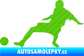 Samolepka Fotbalista 005 levá 3D karbon zelený kawasaki