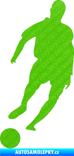 Samolepka Fotbalista 007 levá 3D karbon zelený kawasaki