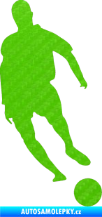 Samolepka Fotbalista 007 pravá 3D karbon zelený kawasaki