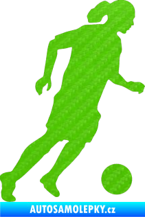 Samolepka Fotbalista 018 pravá 3D karbon zelený kawasaki