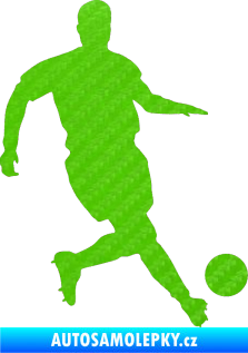 Samolepka Fotbalista 019 pravá 3D karbon zelený kawasaki