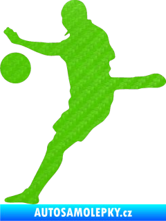 Samolepka Fotbalista 022 levá 3D karbon zelený kawasaki