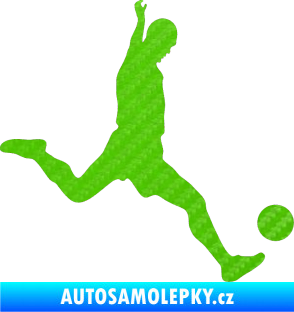 Samolepka Fotbalista 023 pravá 3D karbon zelený kawasaki