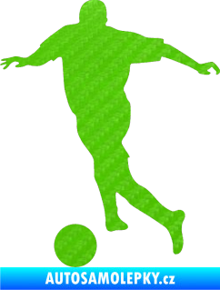 Samolepka Fotbalista 030 levá 3D karbon zelený kawasaki