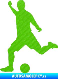 Samolepka Fotbalista 031 levá 3D karbon zelený kawasaki