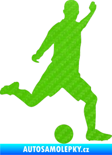 Samolepka Fotbalista 031 pravá 3D karbon zelený kawasaki
