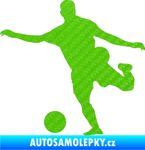 Samolepka Fotbalista 032 levá 3D karbon zelený kawasaki