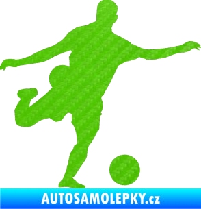 Samolepka Fotbalista 032 pravá 3D karbon zelený kawasaki