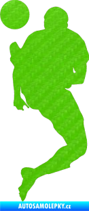 Samolepka Fotbalista 033 levá 3D karbon zelený kawasaki