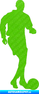 Samolepka Fotbalista 035 pravá 3D karbon zelený kawasaki