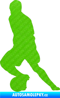 Samolepka Fotbalista 036 levá 3D karbon zelený kawasaki