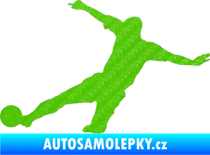 Samolepka Fotbalista 037 levá 3D karbon zelený kawasaki