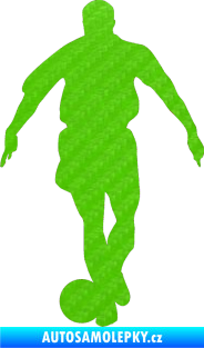 Samolepka Fotbalista 040 levá 3D karbon zelený kawasaki