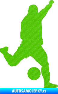 Samolepka Fotbalista 041 pravá 3D karbon zelený kawasaki