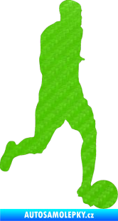Samolepka Fotbalista 042 pravá 3D karbon zelený kawasaki