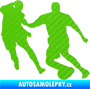 Samolepka Fotbalista 045 pravá 3D karbon zelený kawasaki