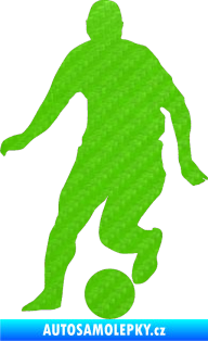 Samolepka Fotbalista 046 levá 3D karbon zelený kawasaki